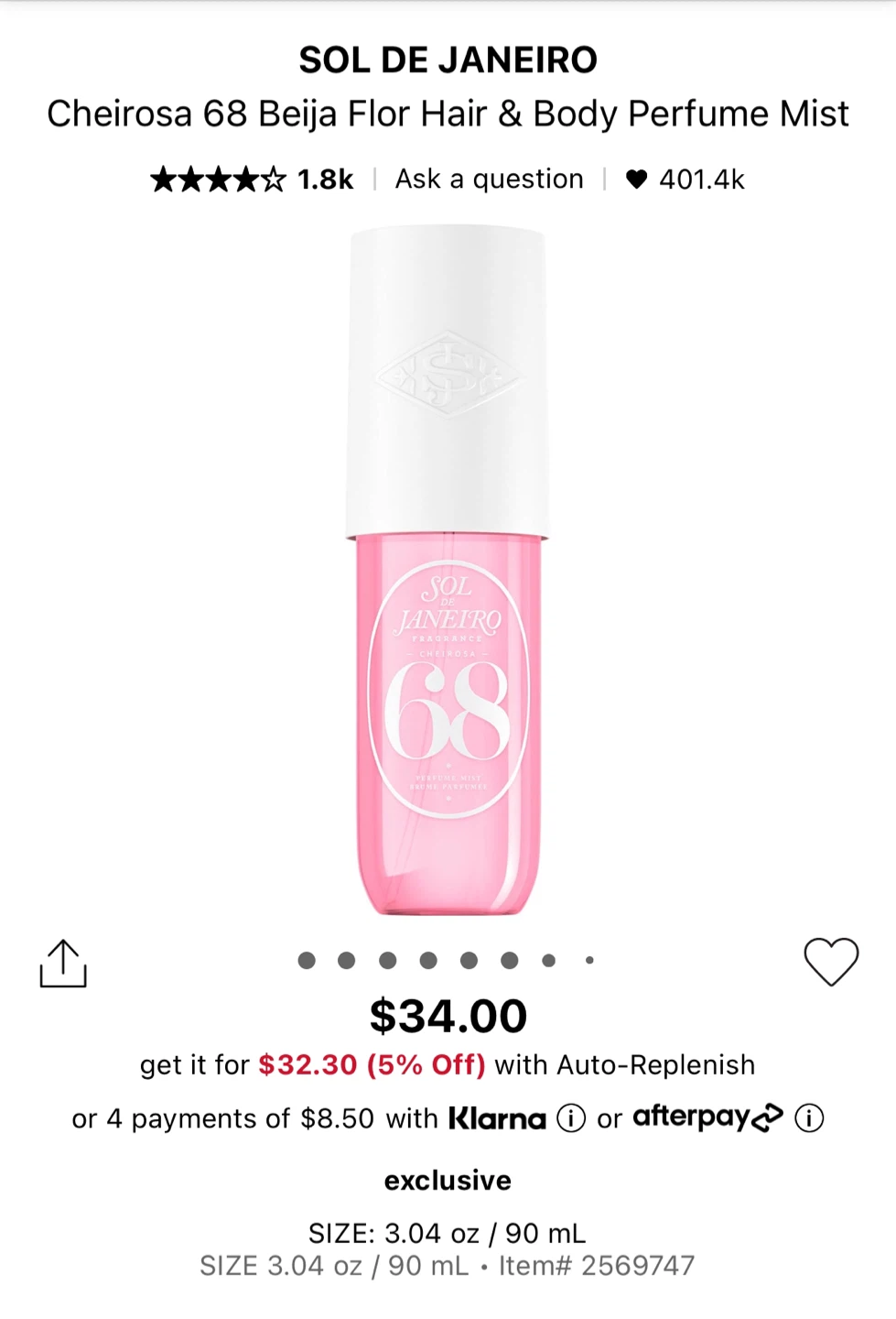 Sol de Janeiro Brazilian Crush Cheirosa 68 Perfume Mist - photo 2