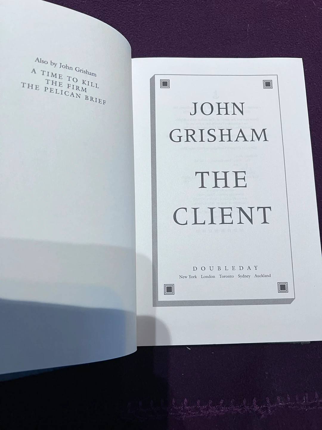The Client by John Grisham, Doubleday - photo 2