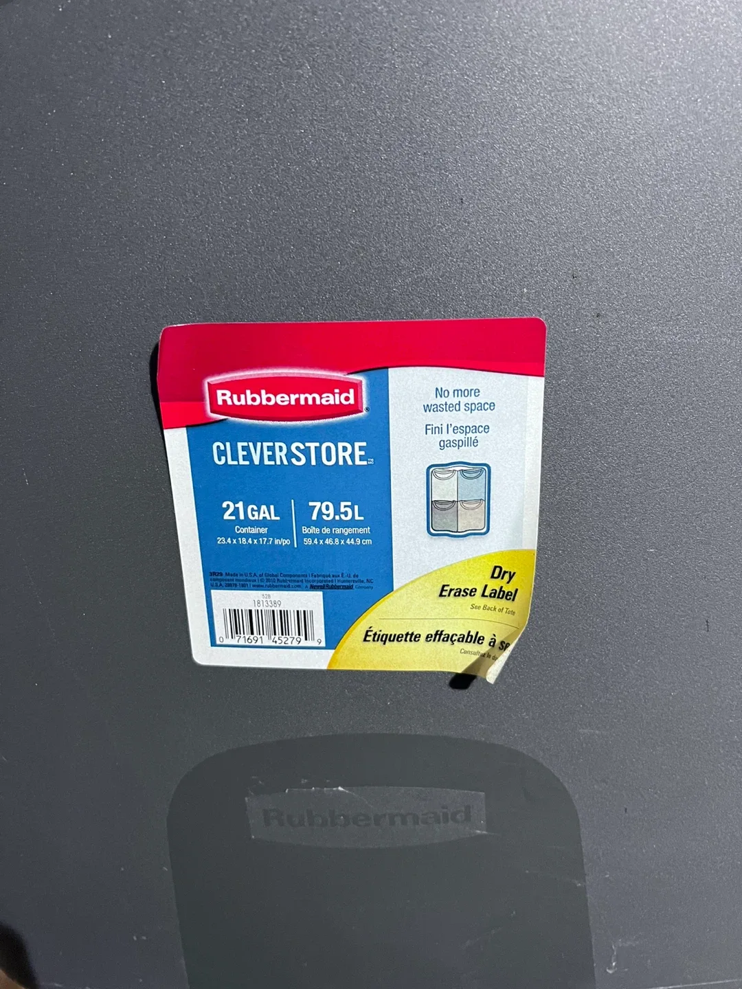 Rubbermaid Clever Store 21 Gal Container