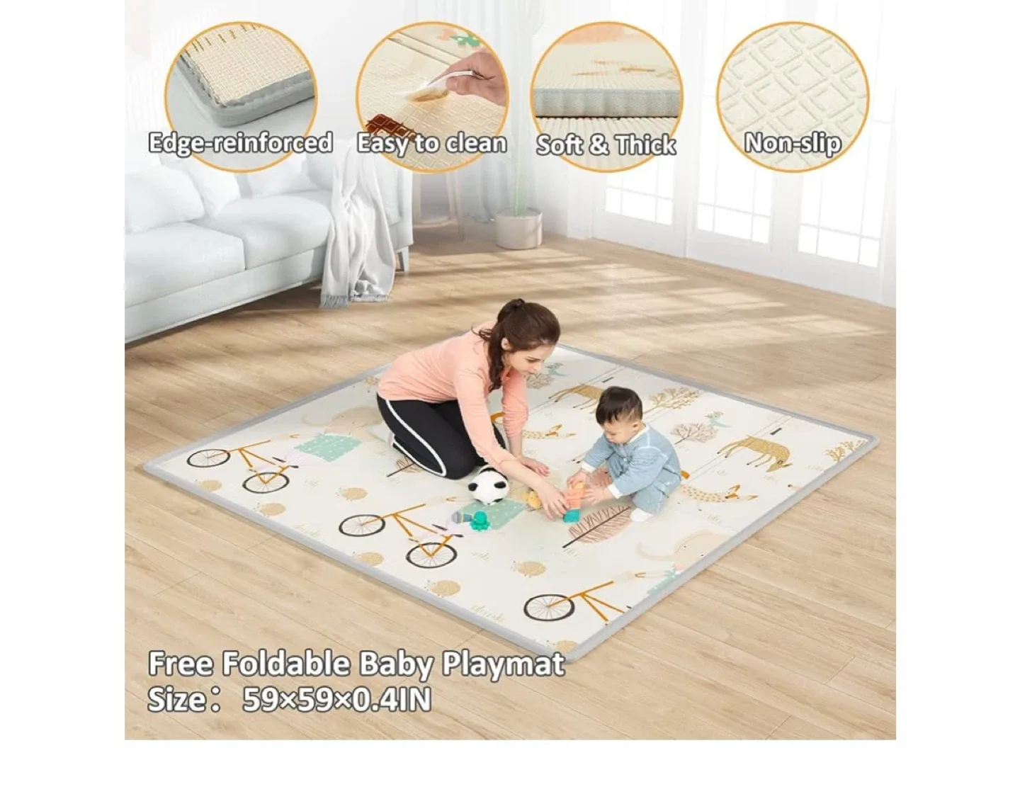 Baby Playpen with Mat 59x59x27 in image indicator(4)