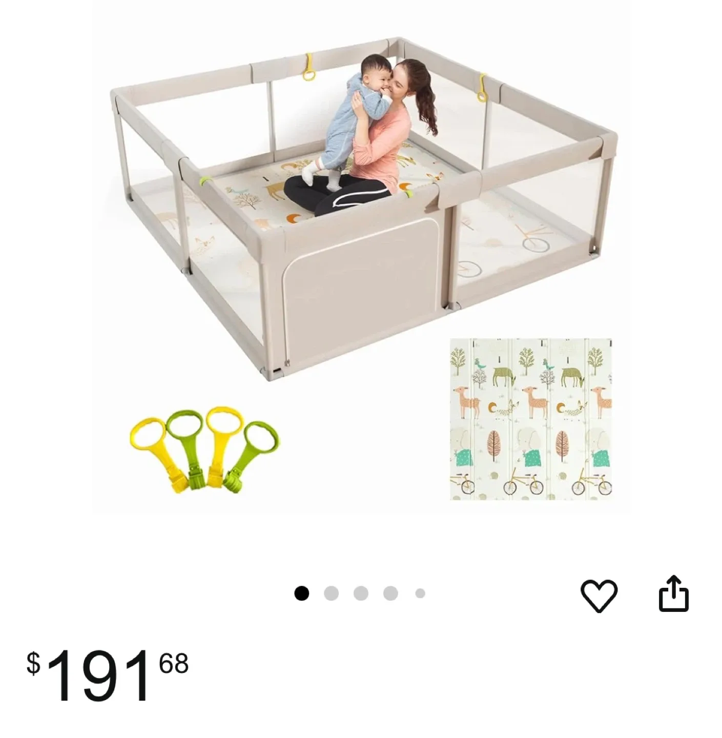 Baby Playpen with Mat 59x59x27 in image indicator(2)