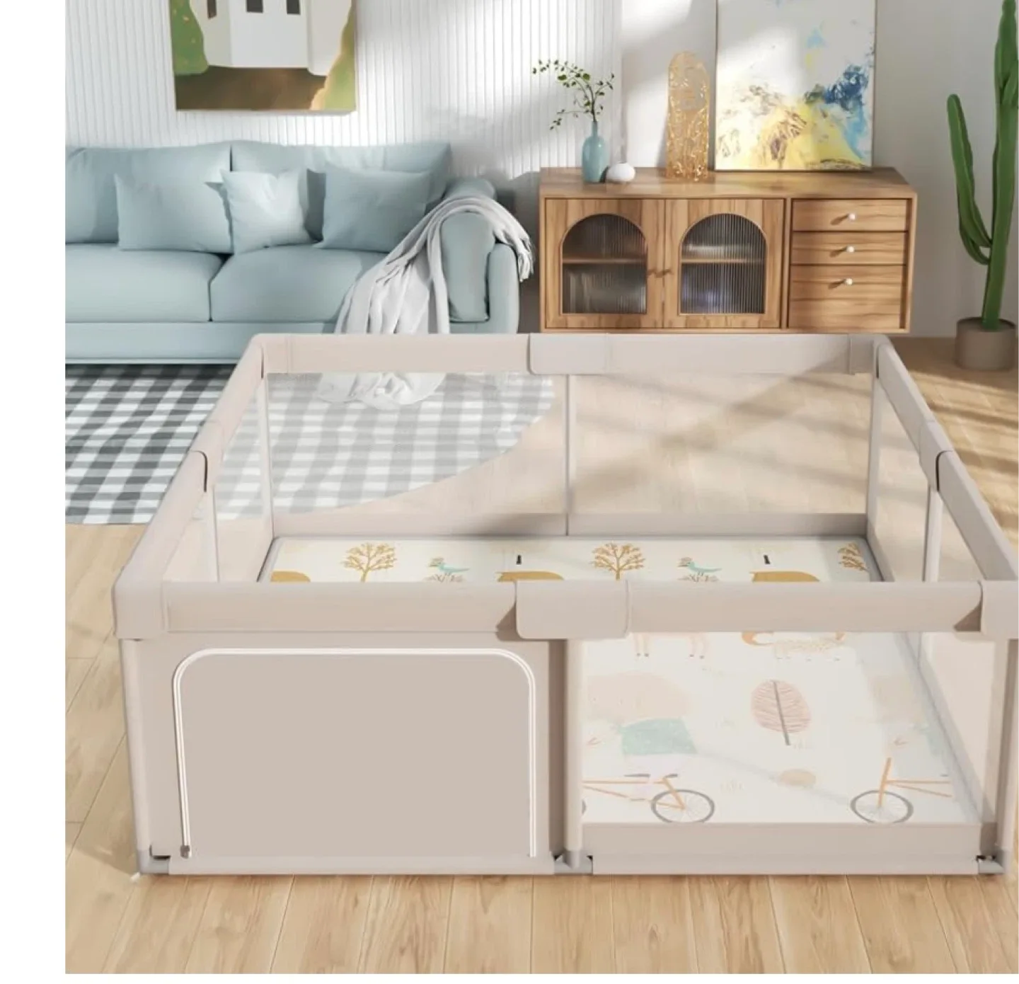Baby Playpen with Mat 59x59x27 in image indicator(5)