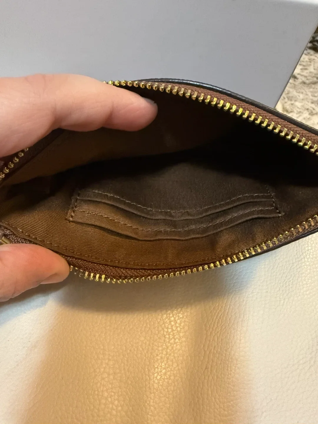 Coach Corner Zip Wristlet — Chestnut Brown — New, Never Used image indicator(3)