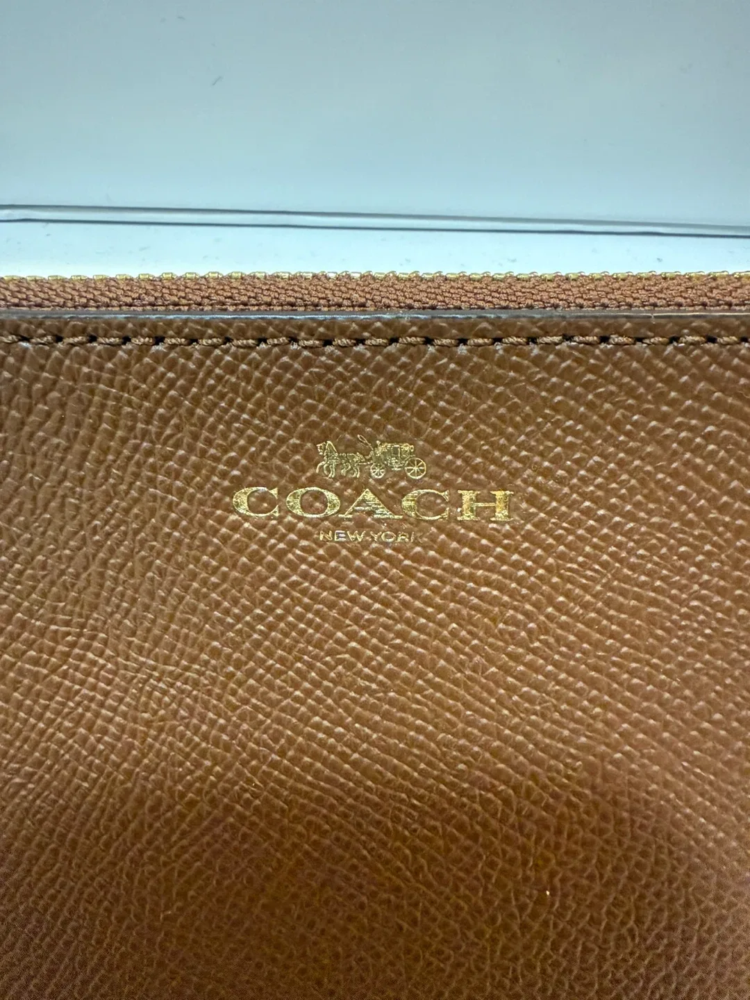 Coach Corner Zip Wristlet — Chestnut Brown — New, Never Used image indicator(4)