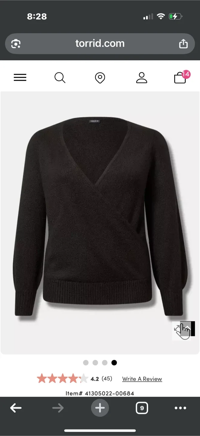 Torrid Black Wrap Front Cozy Sweater — Size 3 (3X / 22–24) image indicator(5)
