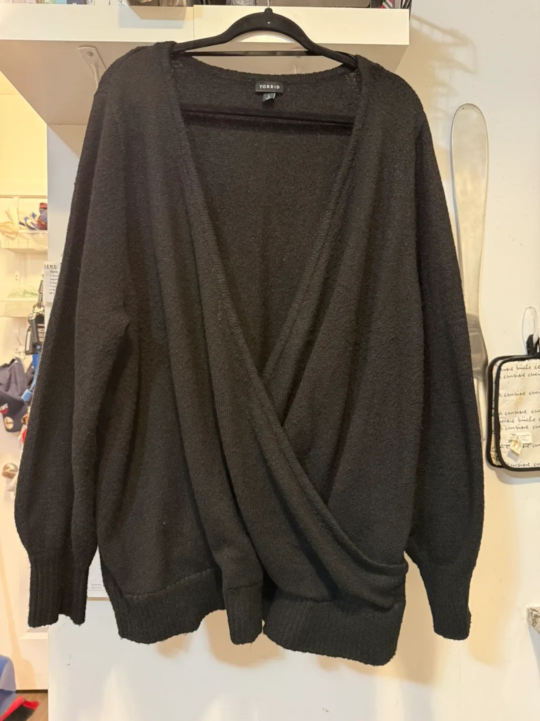 Torrid Black Wrap Front Cozy Sweater — Size 3 (3X / 22–24) image indicator(2)