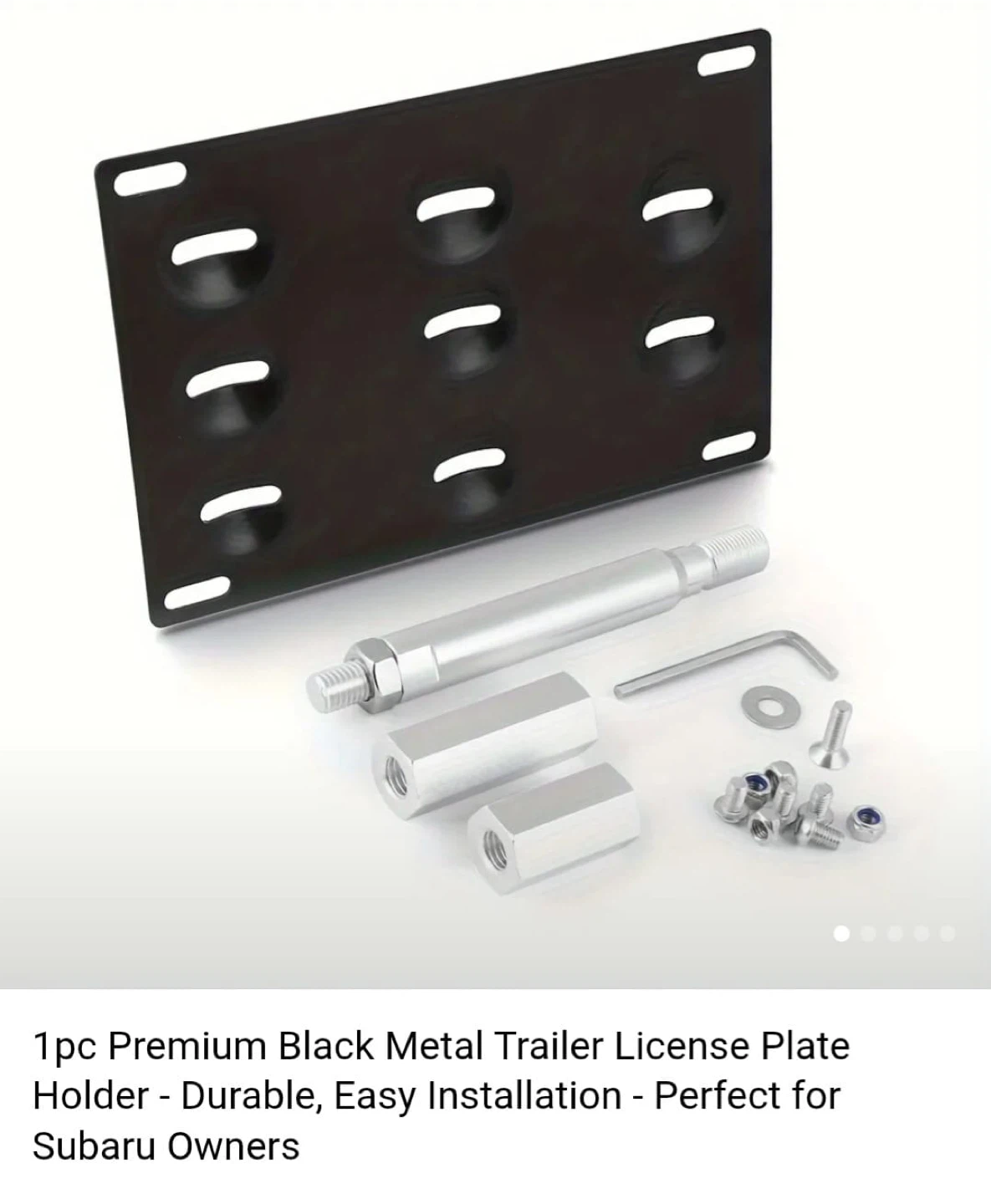 Premium Black Metal Trailer License Plate Holder