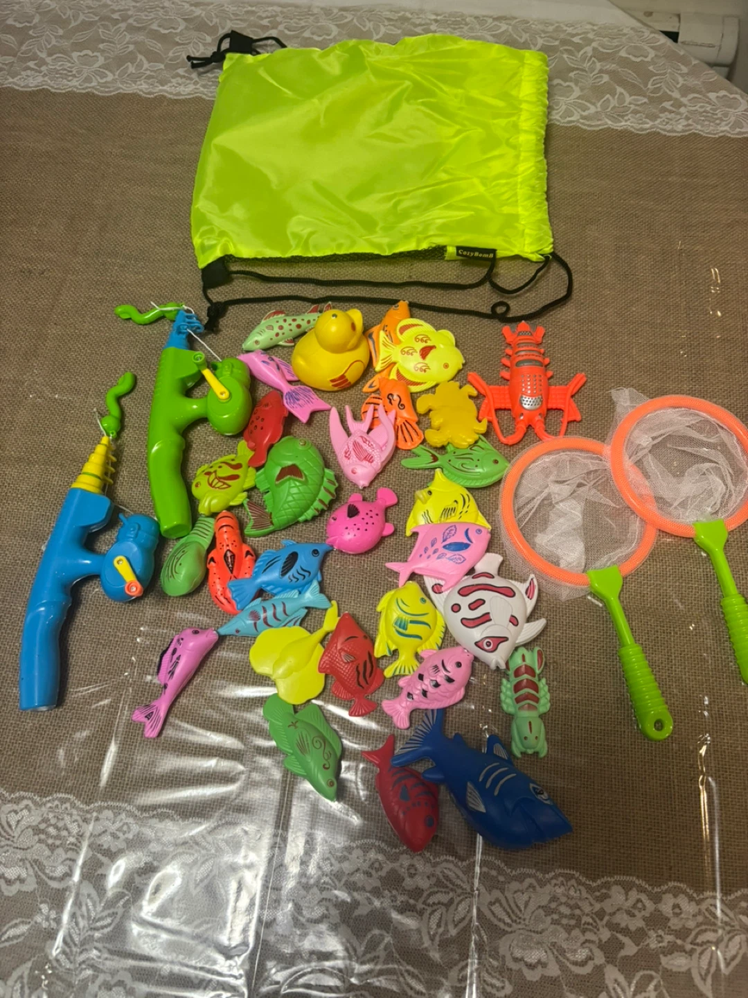 CozyBomb Fishing Game Set with Drawstring Bag