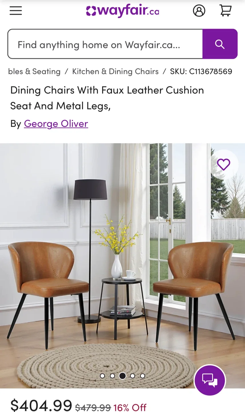 George Oliver Faux Leather Dining Chair Set image indicator(5)