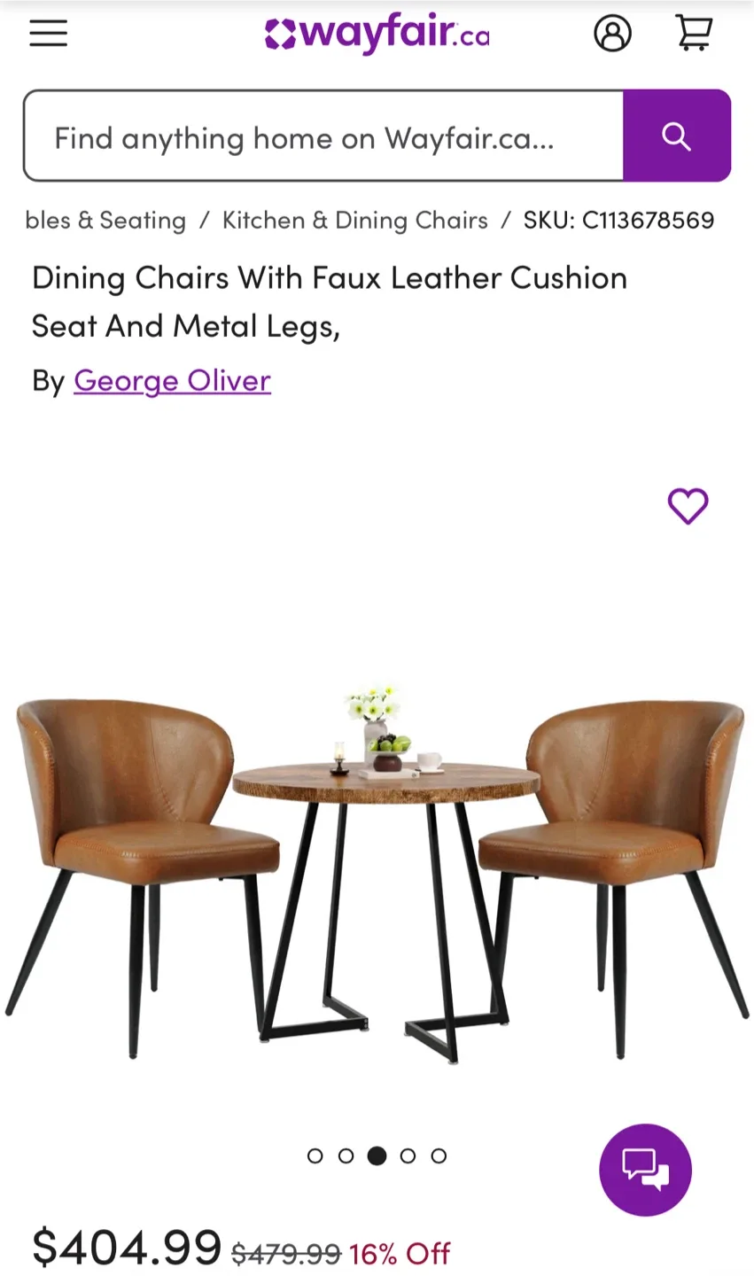 George Oliver Faux Leather Dining Chair Set image indicator(6)