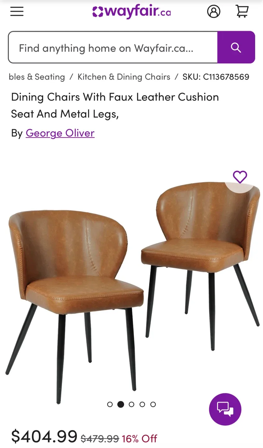 George Oliver Faux Leather Dining Chair Set image indicator(2)
