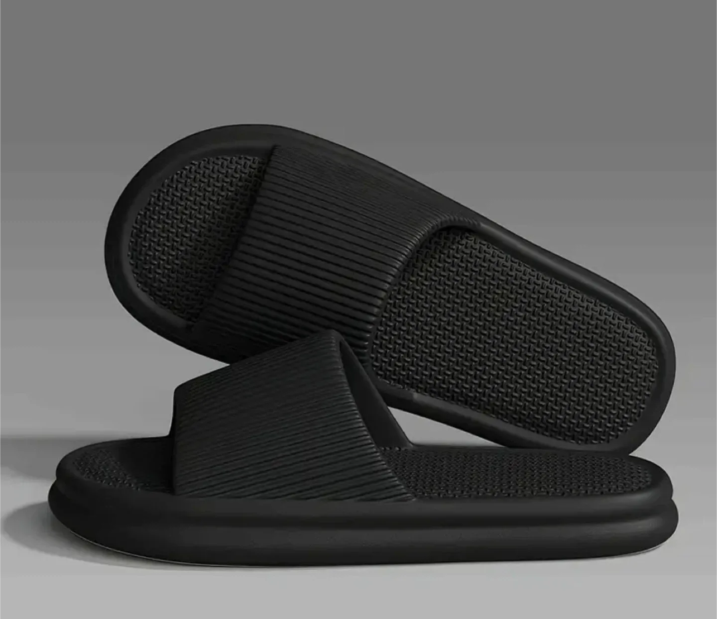 All-Season Comfort Slippers, Solid Color Bathroom Slippers image indicator(2)