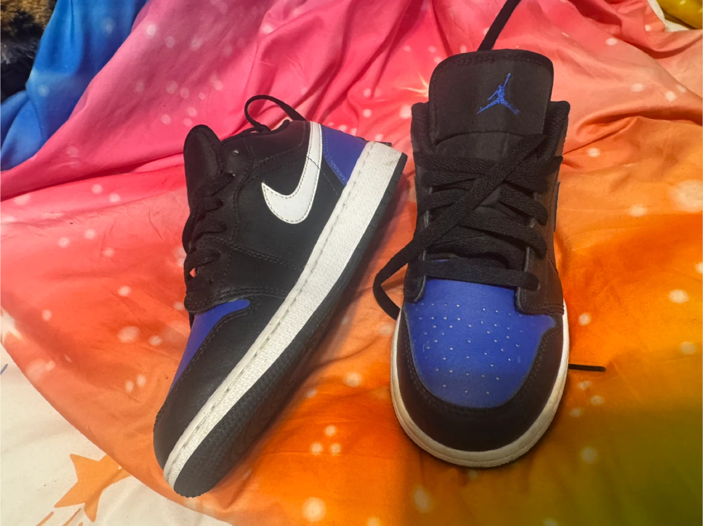 Jordan 1 Mid Black Royal Blue - Youth 4Y - photo 3