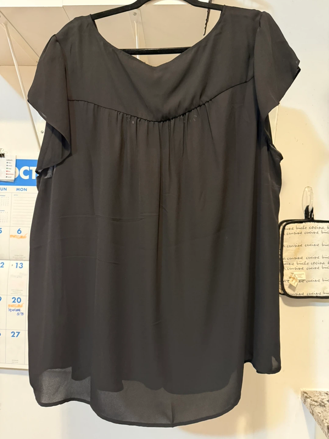 Torrid Black Embroidered Flutter Sleeve Blouse - photo 3