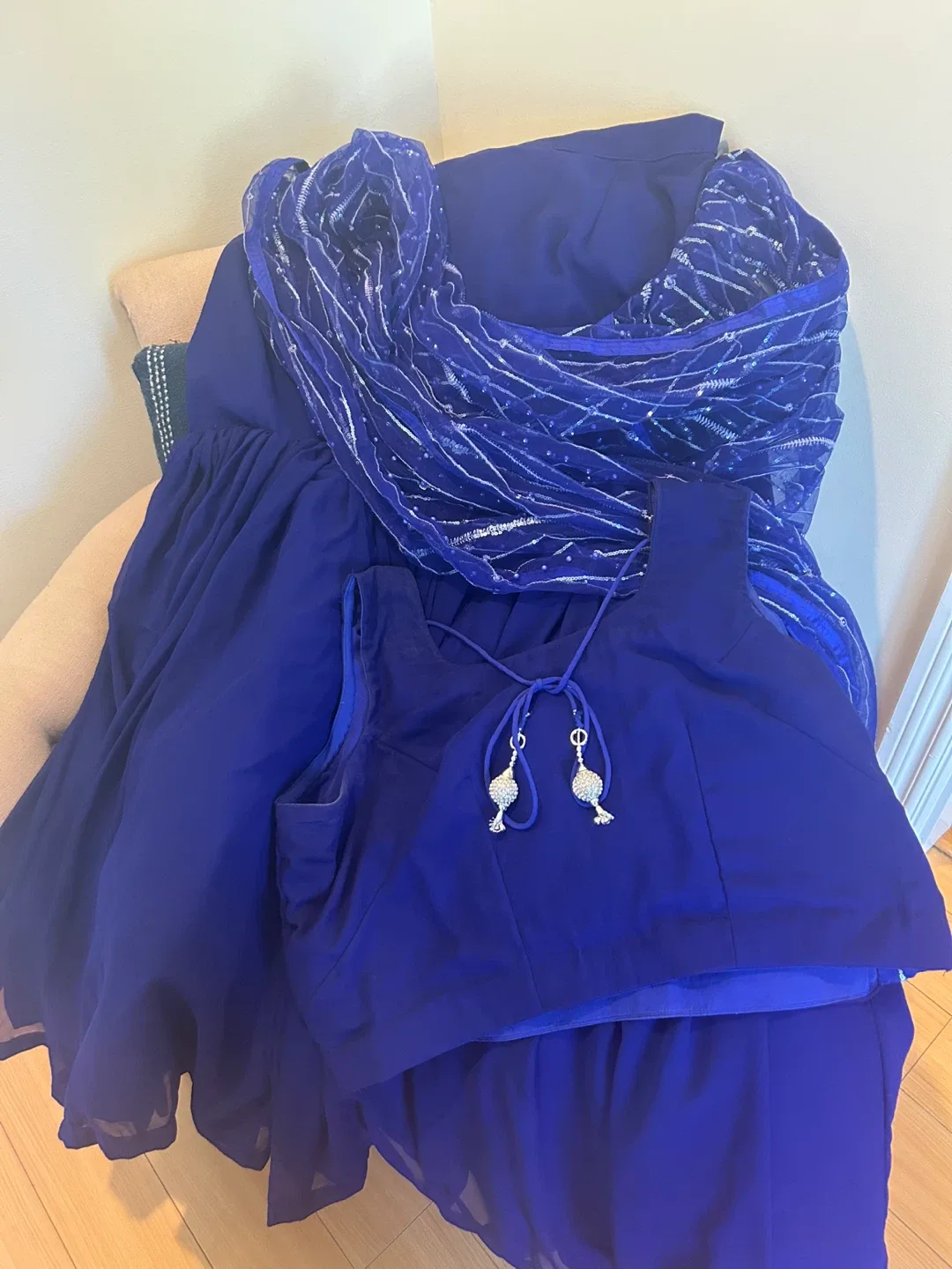 Blue Lehenga Saree image indicator(4)