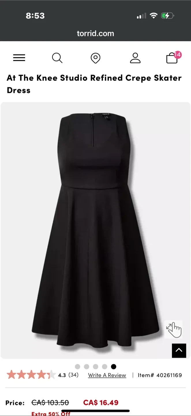 Torrid Black Skater Dress – Size 22 image indicator(6)