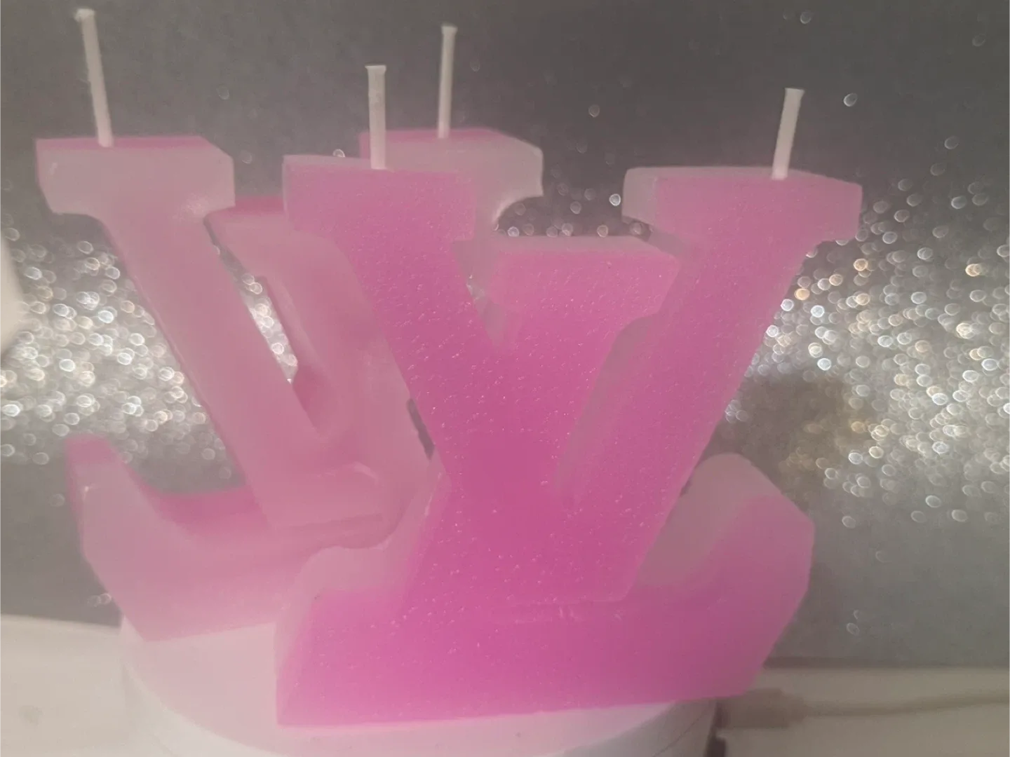 2 pink mango scented Candle