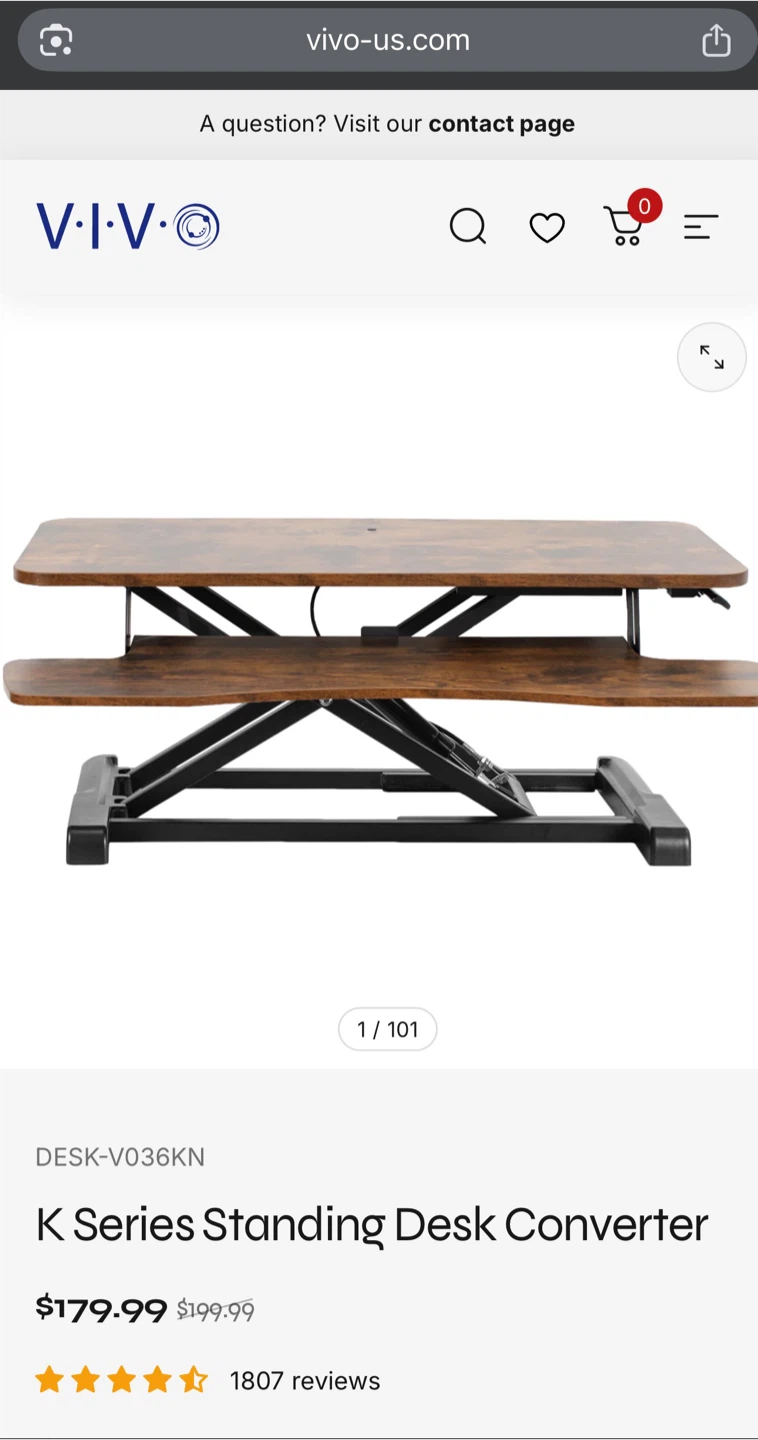 VIVO DESK-V036KN Vintage Brown/Black Desk Riser