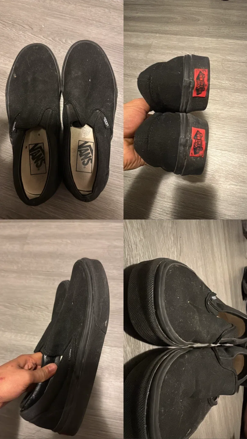Vans Black Slip-On Shoes thumbnail