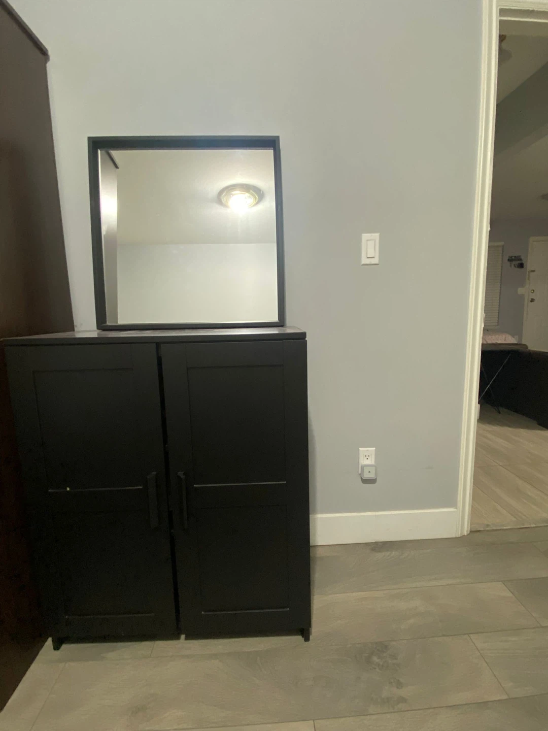 Black ikea Cabinet and Mirror - photo 3