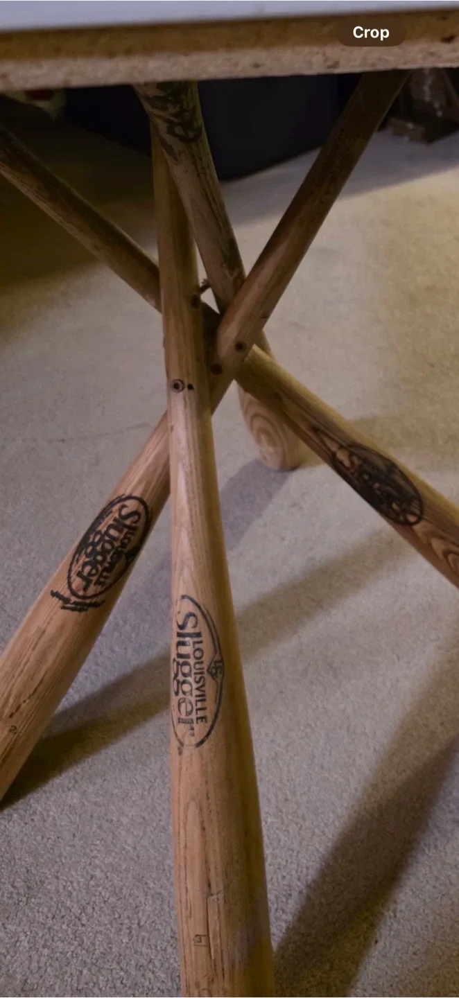 Baseball Card Table with Louisville Slugger Bat Legs image indicator(2)