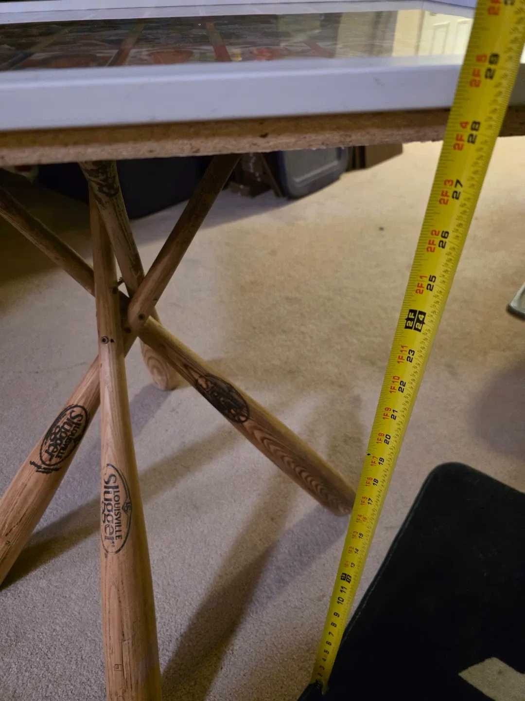 Baseball Card Table with Louisville Slugger Bat Legs image indicator(3)