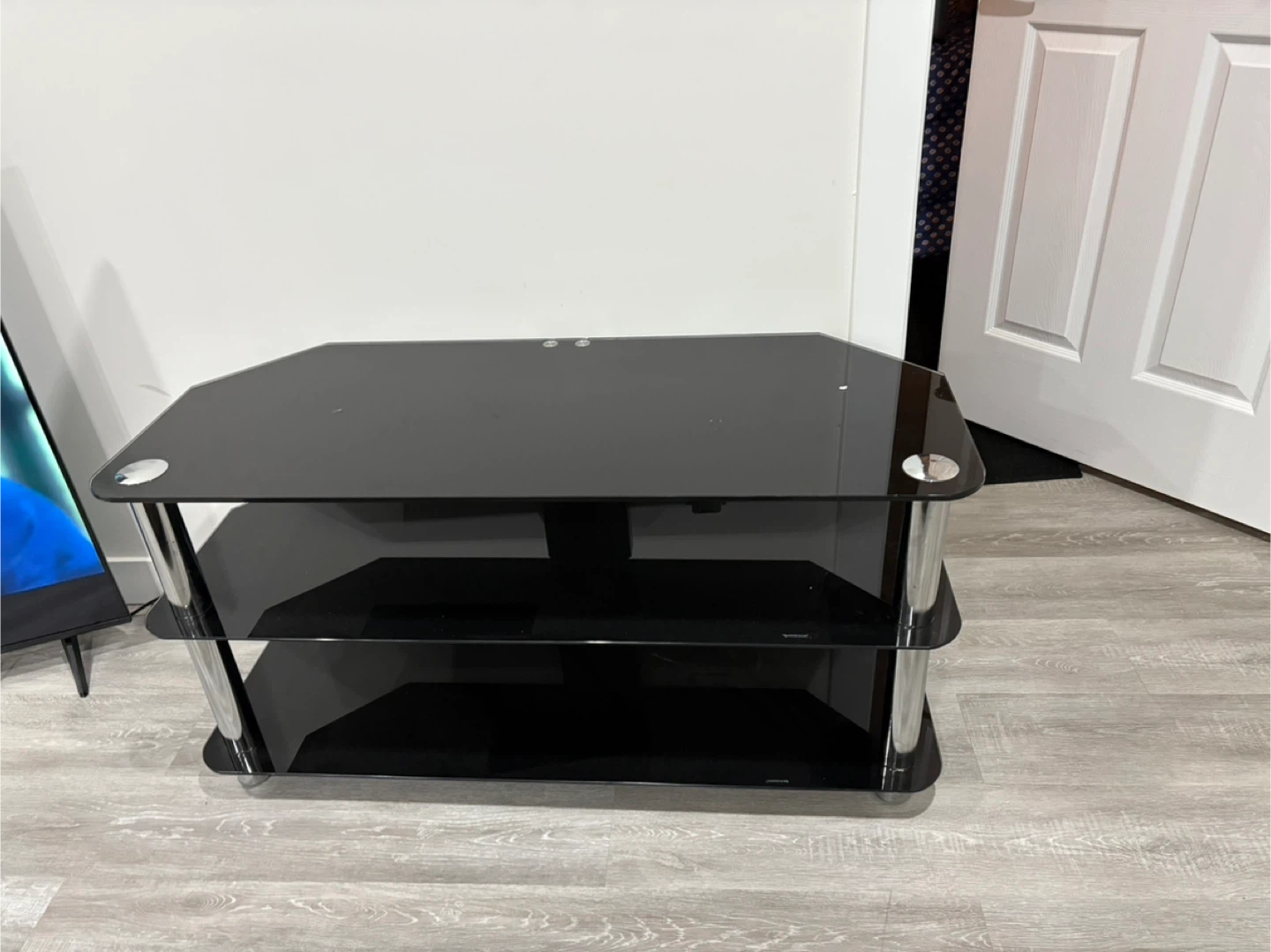 Black Glass TV Stand - photo 3