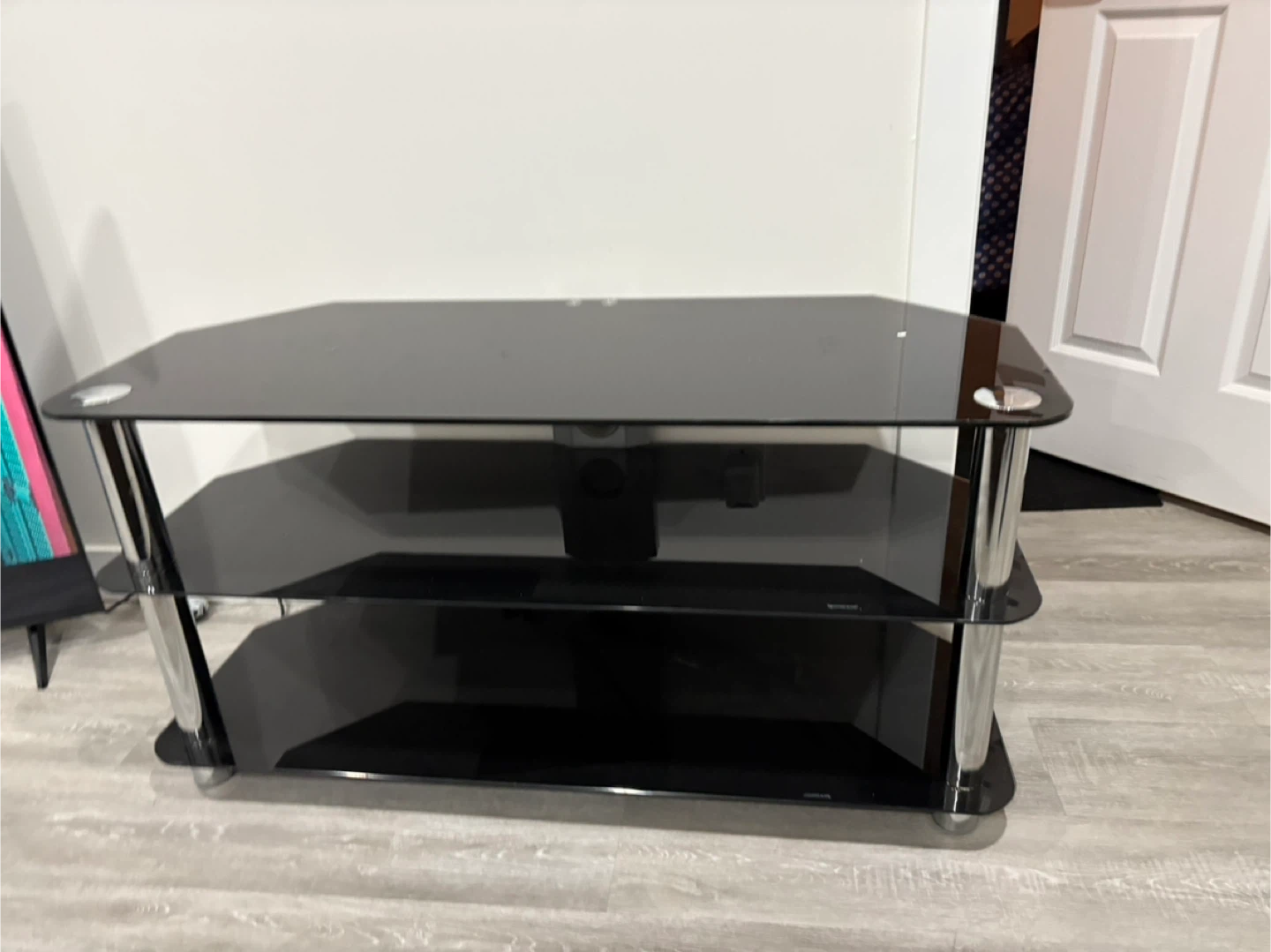 Black Glass TV Stand