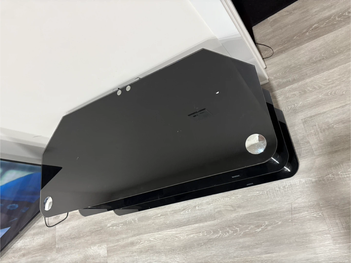 Black Glass TV Stand - photo 2