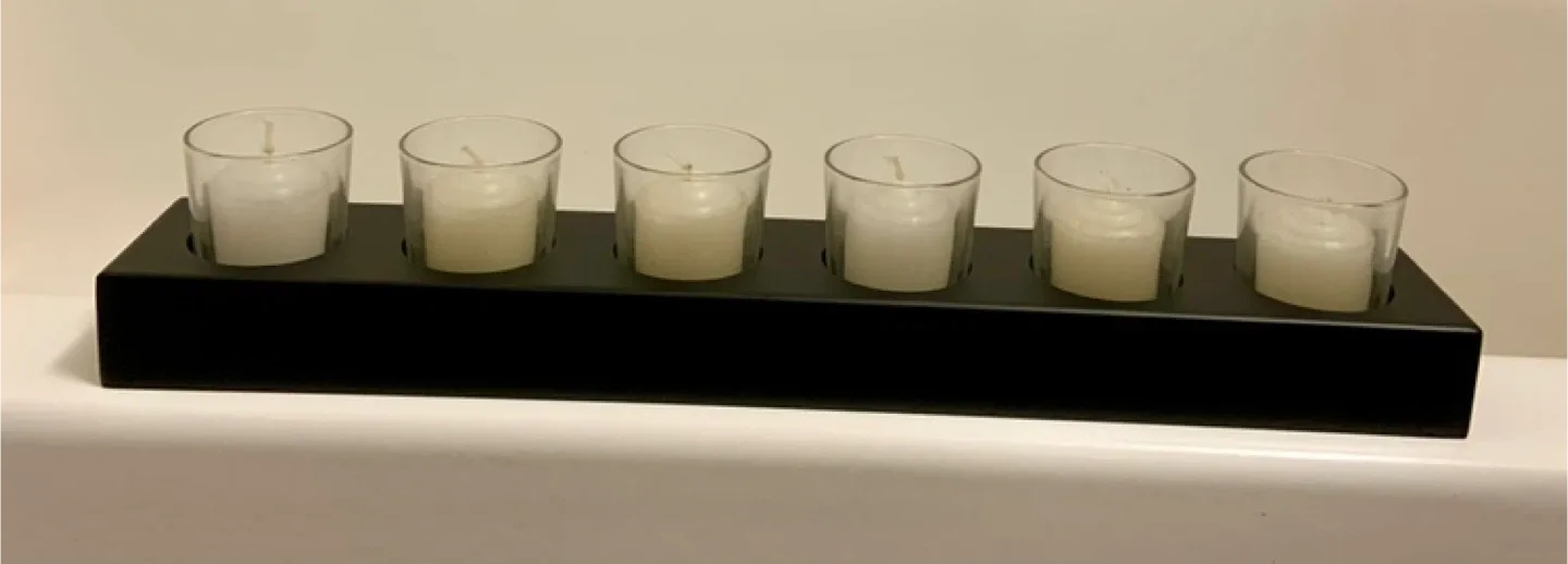 Black Candle Holder with 6 Votive Candles image indicator(2)