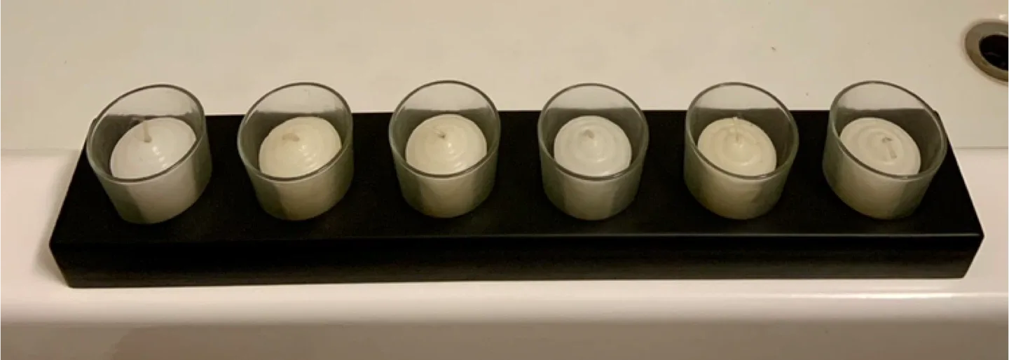 Black Candle Holder with 6 Votive Candles image indicator(3)