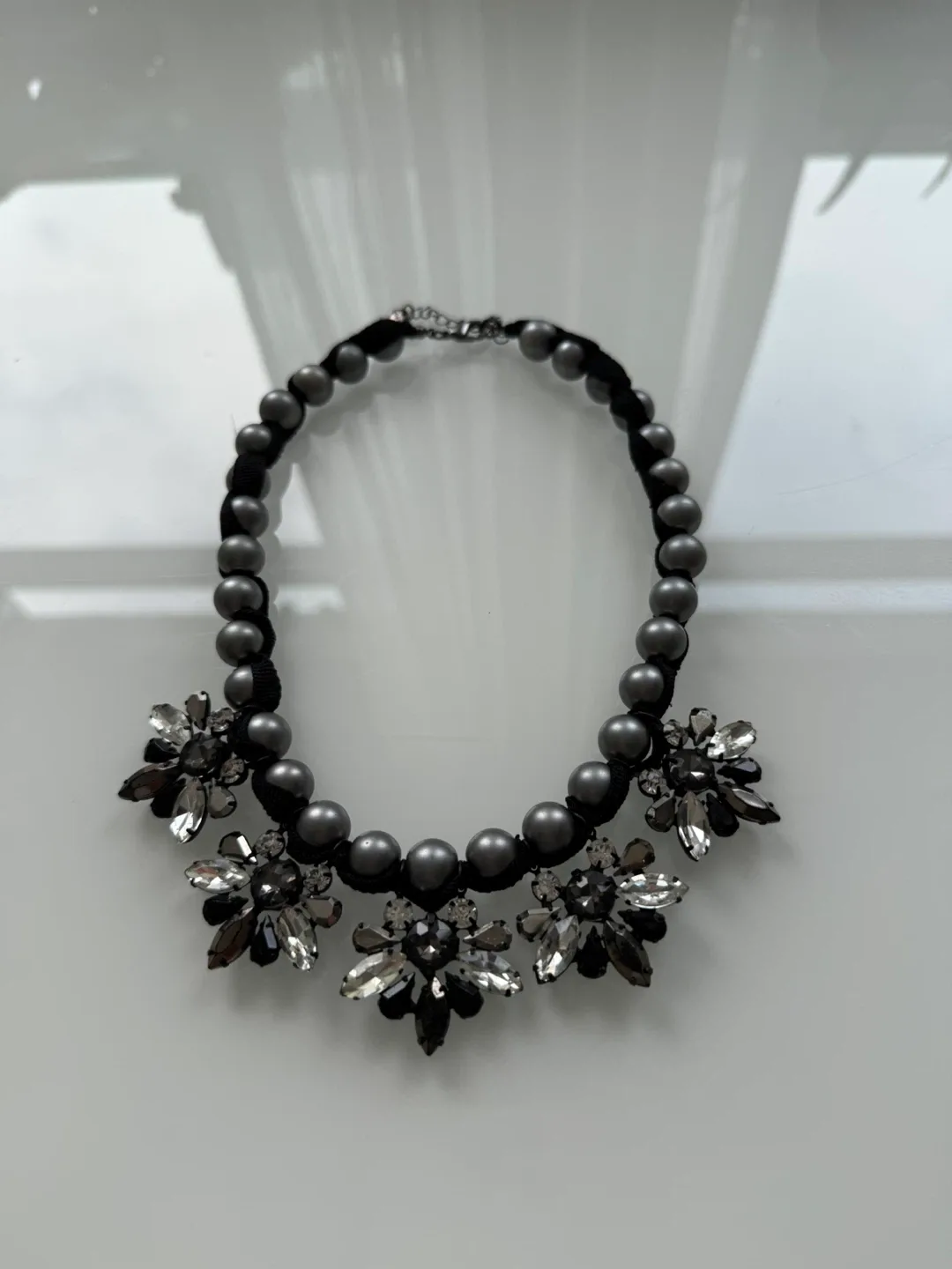 Statement Necklace - Black & Grey thumbnail