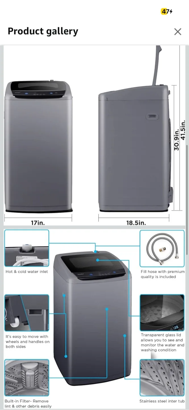 COMFEE' Portable Washing Machine, 1.0 Cu.Ft image indicator(7)