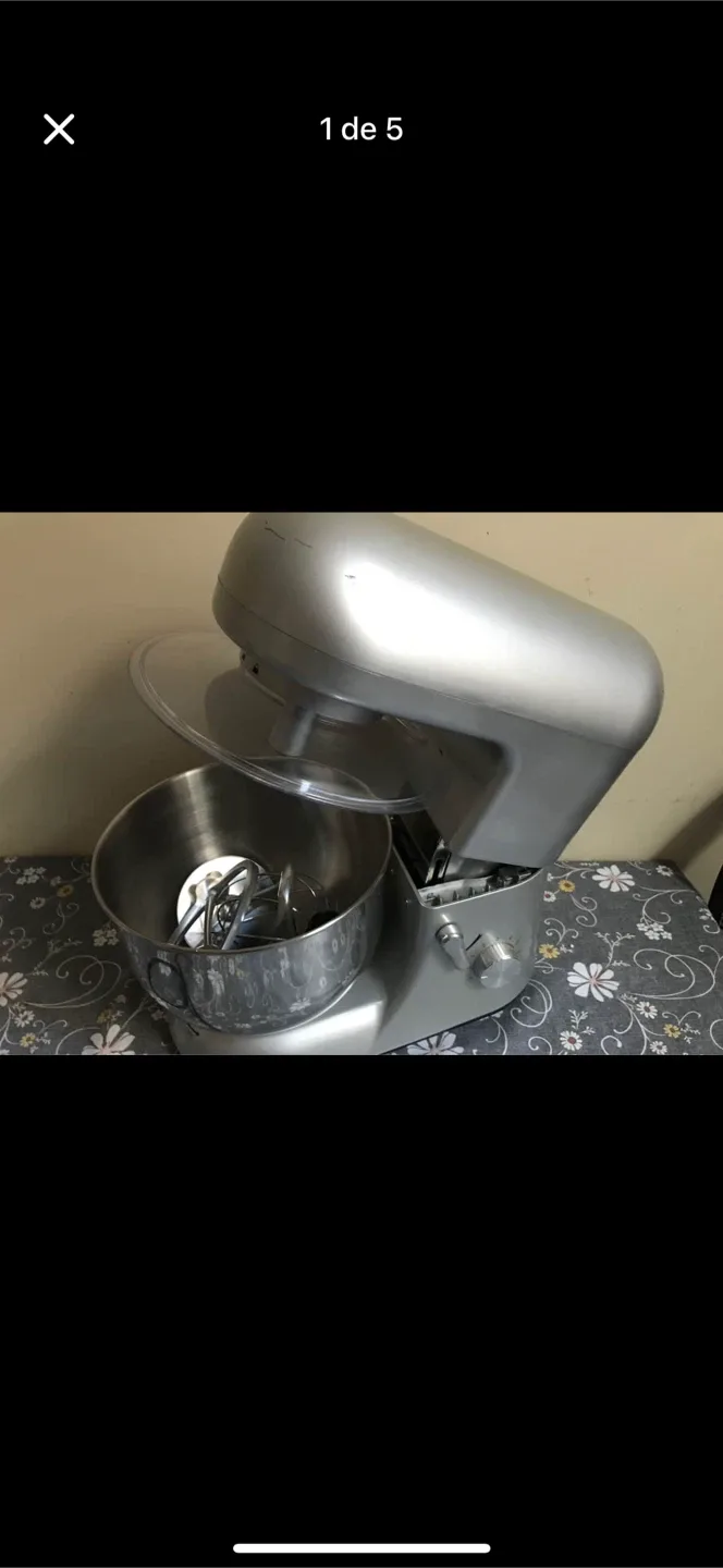 Silver Stand Mixer with Attachments image indicator(5)
