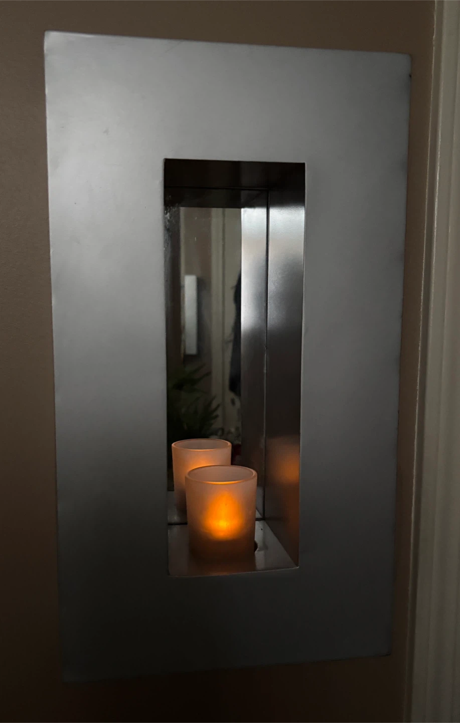 Silver Wall Mounted Mirror Candle Holder ❤️