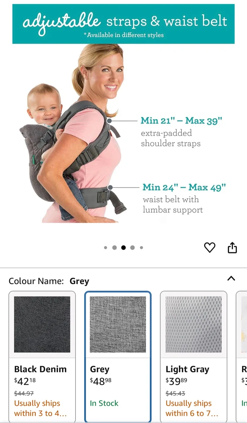 Infantino Flip 4-in-1 Convertible Carrier - Grey thumbnail