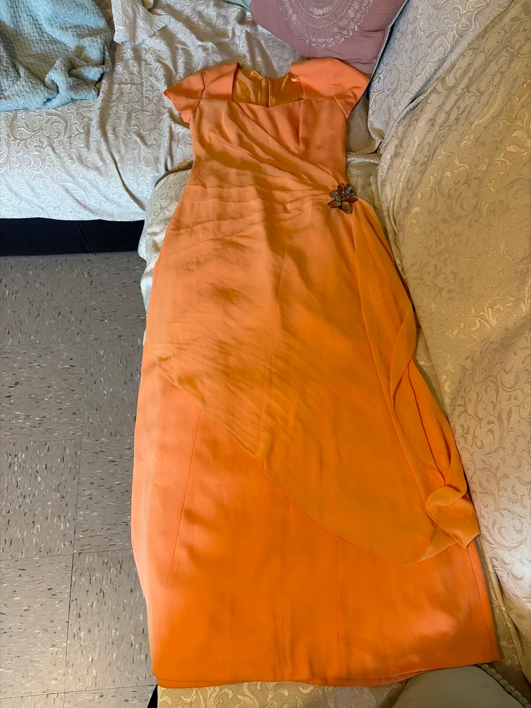 Peach Formal Dress with Sequin Detail 🧡 thumbnail