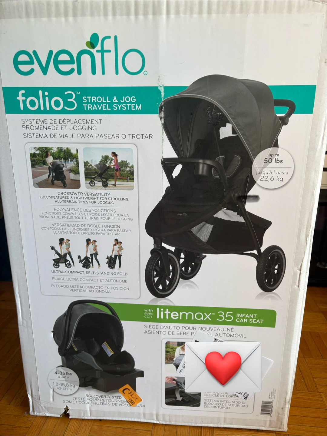 *BRAND NEW IN BOX* Evenflo Folio3 Stroll & Jog Travel System - photo 5
