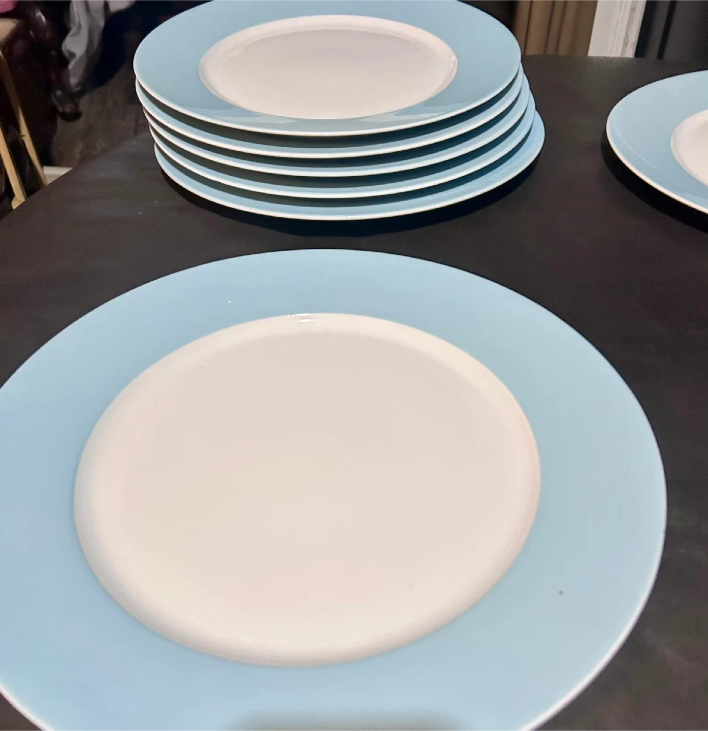 IKEA Light Blue Dinner Plates (Set of 8) image indicator(4)