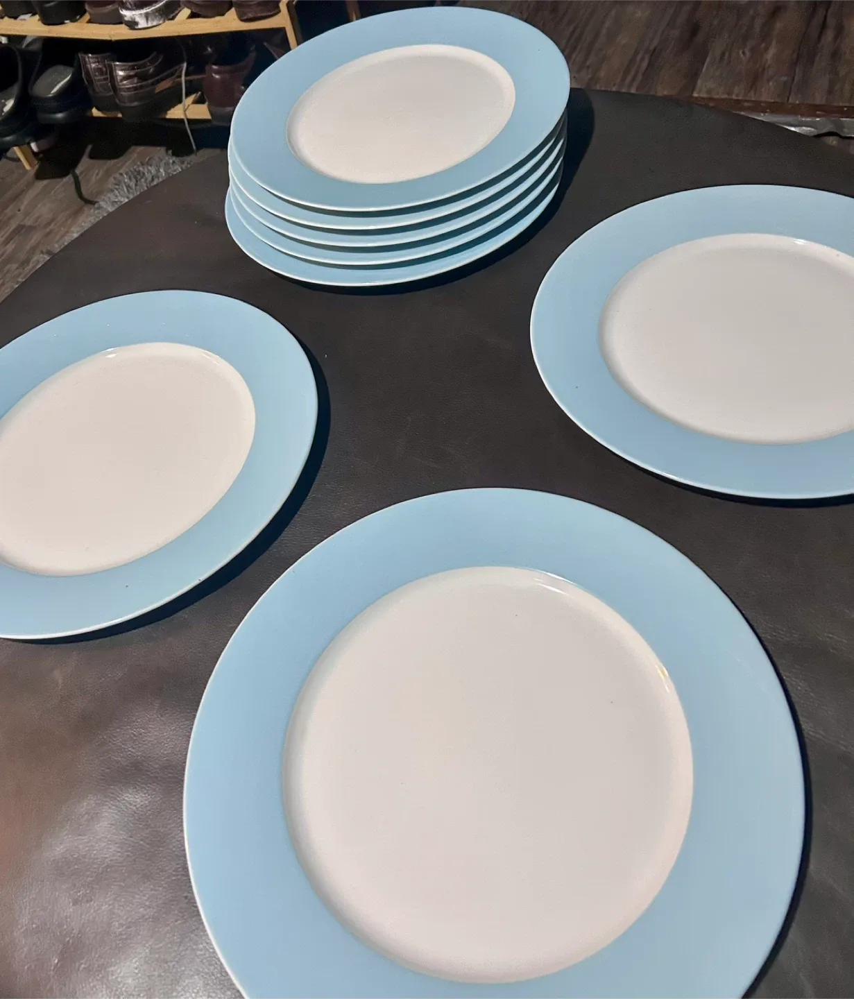 IKEA Light Blue Dinner Plates (Set of 8) image indicator(8)