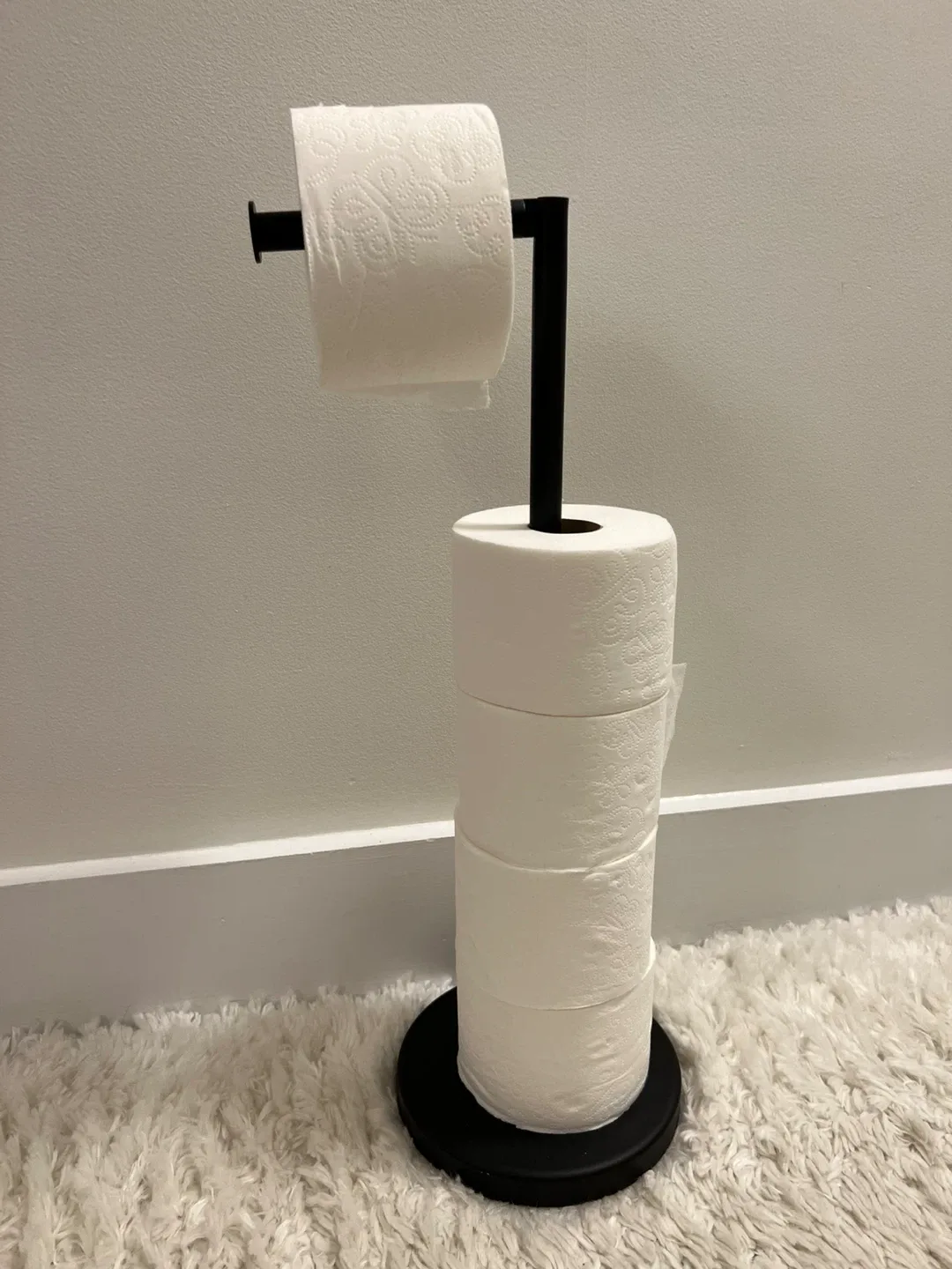 Black Toilet Paper Holder Stand