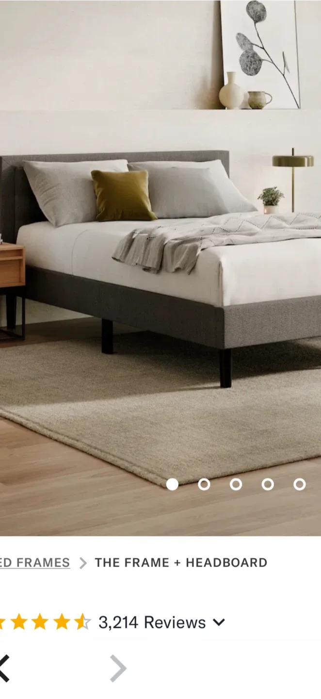 Grey Fabric King Headboard and Frame thumbnail
