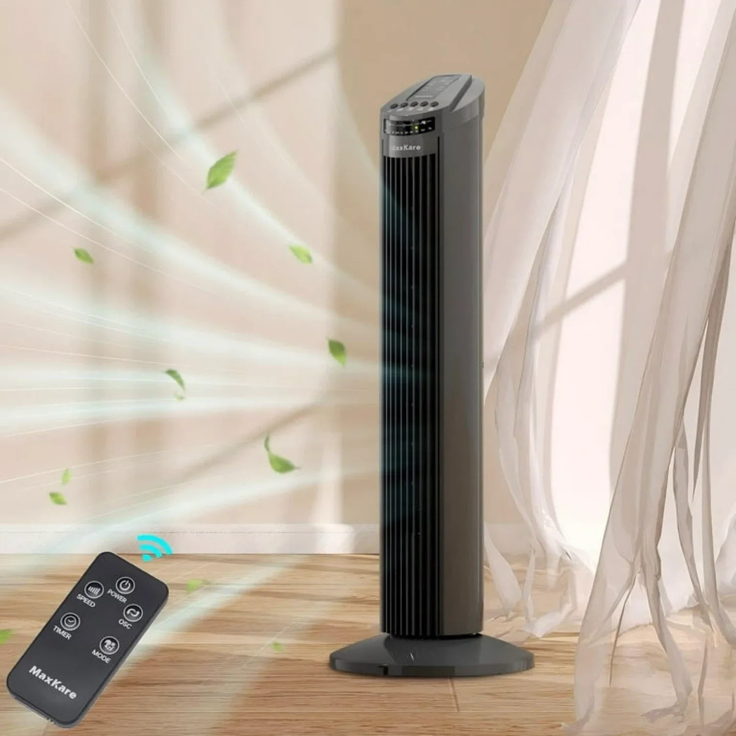 MaxKare 30 Inch Tower Fan - Grey - New in Box! thumbnail