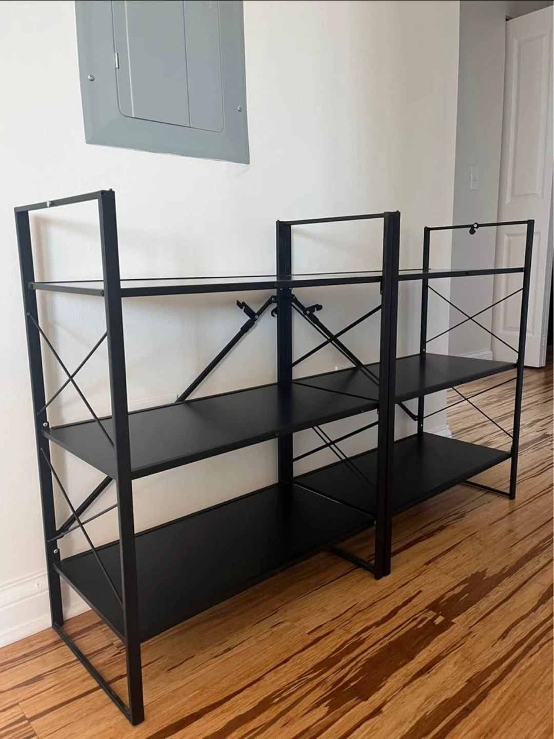 Black Metal Shelving Unit - Like New!