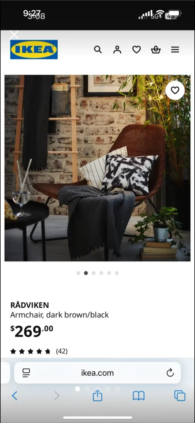 Armchair , dark brown thumbnail