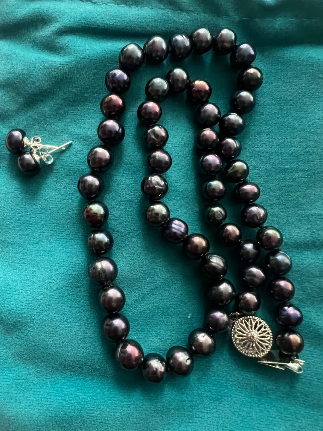 New Tahitian pearl earrings necklace