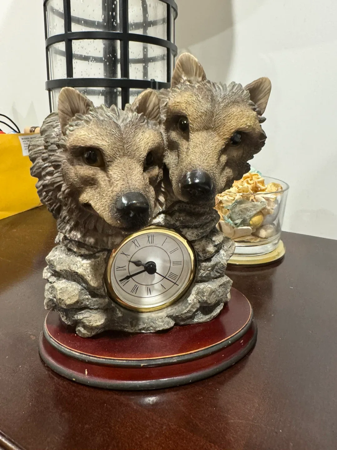 Wolf Sculpture Table Clock thumbnail