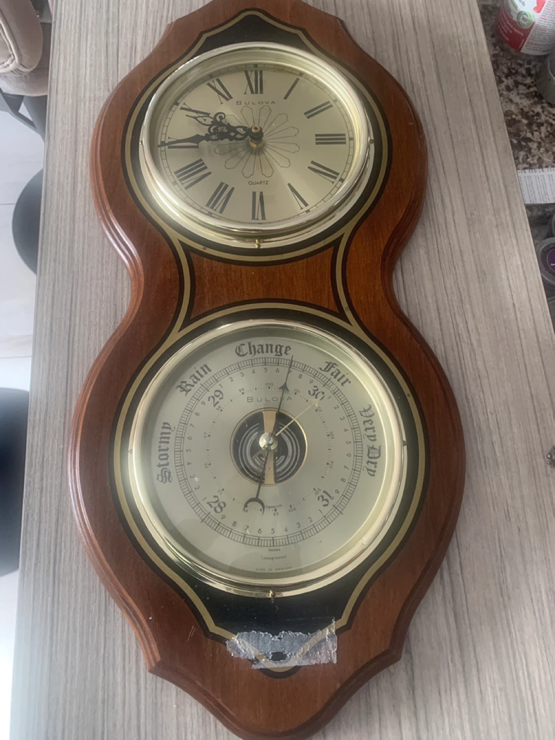 Bulova Quartz Clock and Barometer