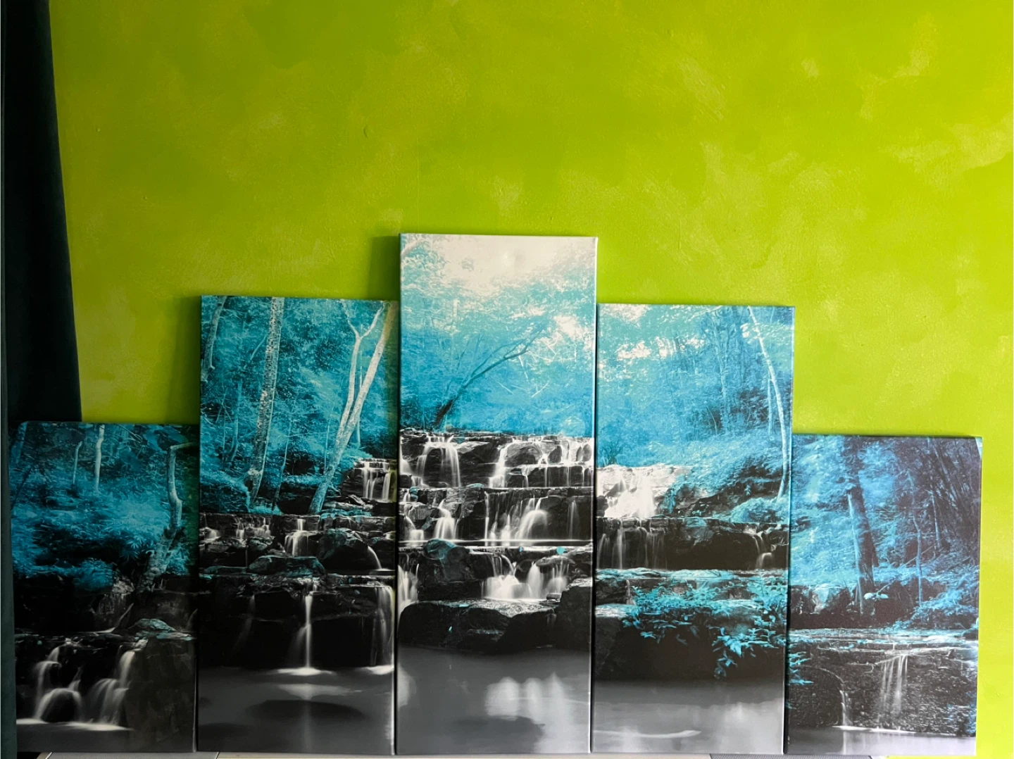 Waterfall Canvas Wall Art - 5 Panels - photo 4