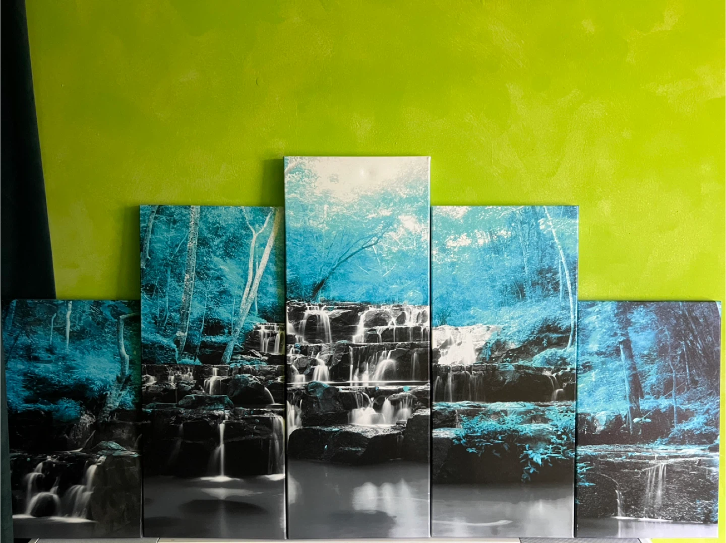 Waterfall Canvas Wall Art - 5 Panels